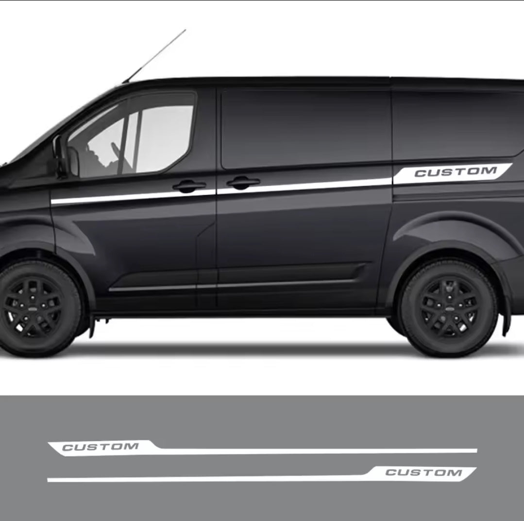 For FORD TRANSIT CUSTOM Side Wing Stickers Vinyl Graphics Stripes decals sport
