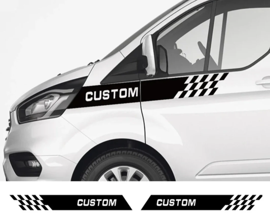 For FORD TRANSIT CUSTOM Front Side Wing Stickers Vinyl Graphics Stripes decals sport