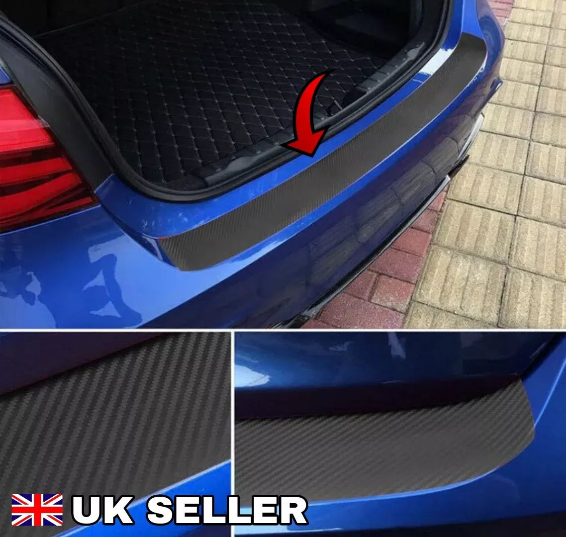 For JAGUAR XE XF XJ XK REAR BOOT TRUNK BUMPER GUARD PROTECTOR CARBON FIBRE VINYL