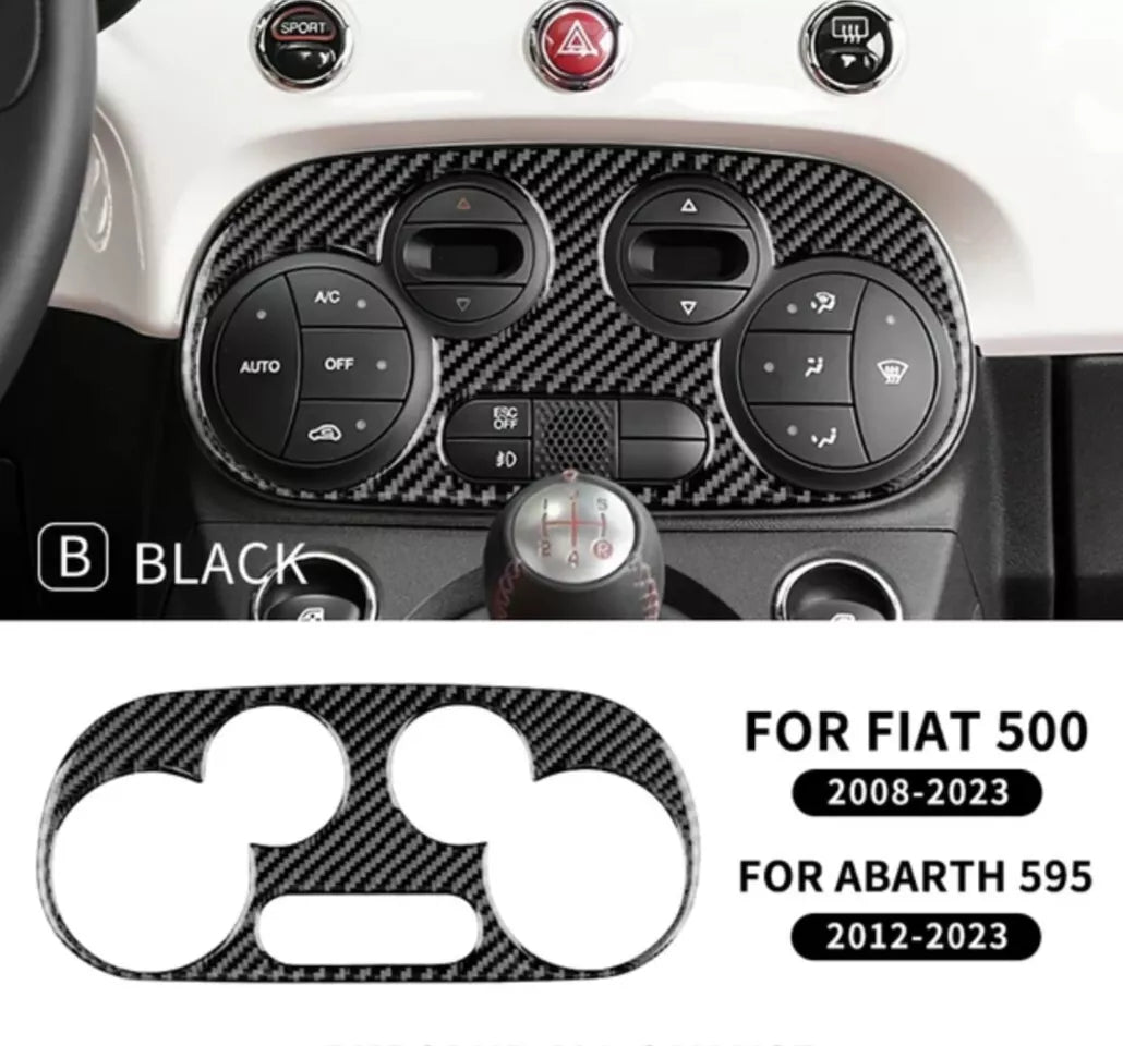 For FIAT 500 ABARTH 595 695 Heater Control Trim Panel Cover Carbon Fibre Sport