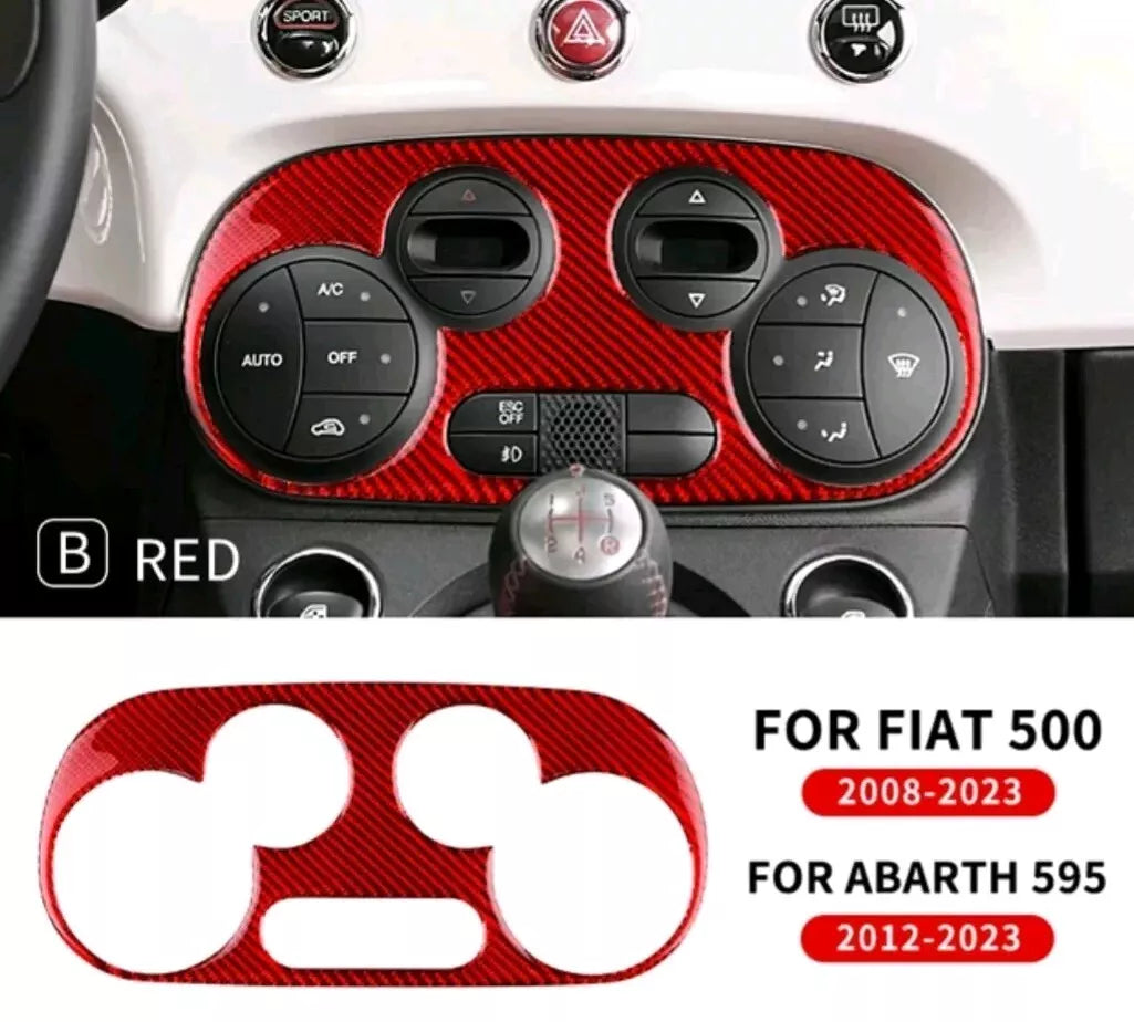 For FIAT 500 ABARTH 595 695 Heater Control Trim Panel Cover Carbon Fibre Sport