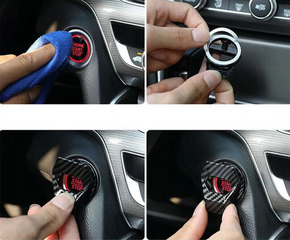 For FORD FIESTA ST RS interior Start Stop Button Cover Carbon Black