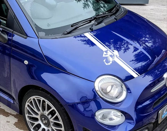 For FIAT 500 ABARTH 595 695 BONNET STRIPE STICKER SCORPION VINYL DECAL SPORT