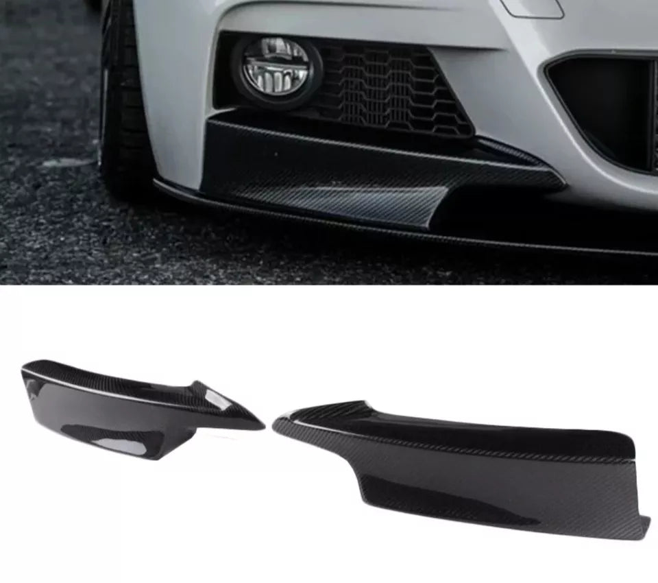 For BMW 3 SERIES F30 F31 Front Bumper Canards Lip Splitters Carbon Effect Sport