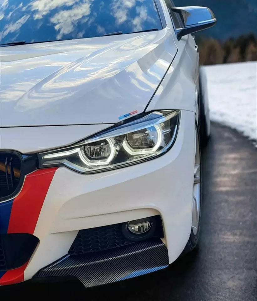 For BMW 3 SERIES F30 F31 Front Bumper Canards Lip Splitters Carbon Effect Sport