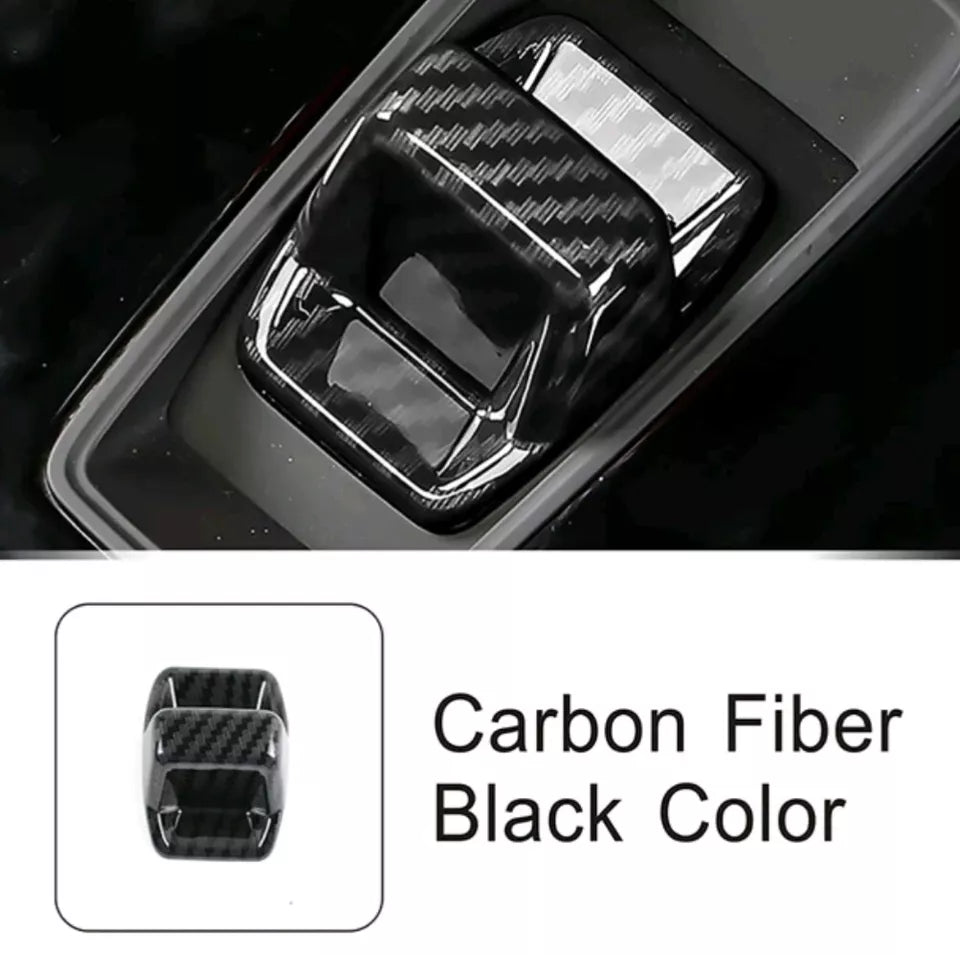 For AUDI A3 8Y 2021-24 INTERIOR GEAR SHIFT KNOB COVER CARBON FIBRE EFFECT SPORT