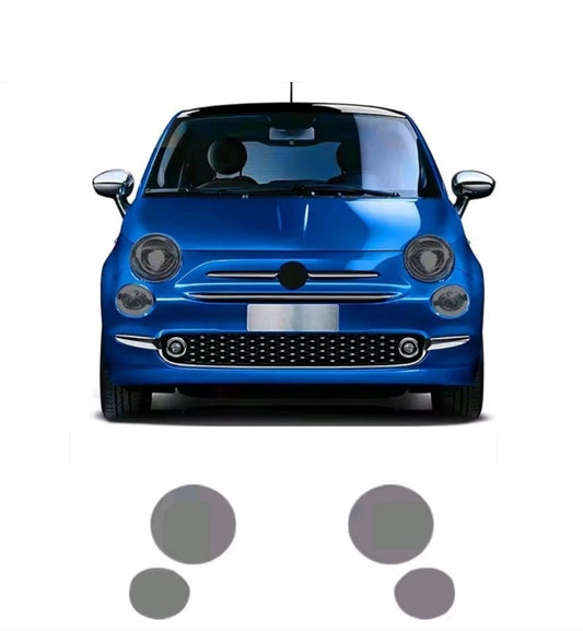 For FIAT 500 ABARTH 2013-24 BLACK TINT SMOKED HEADLIGHT PROTECTOR FILM PRE-CUT