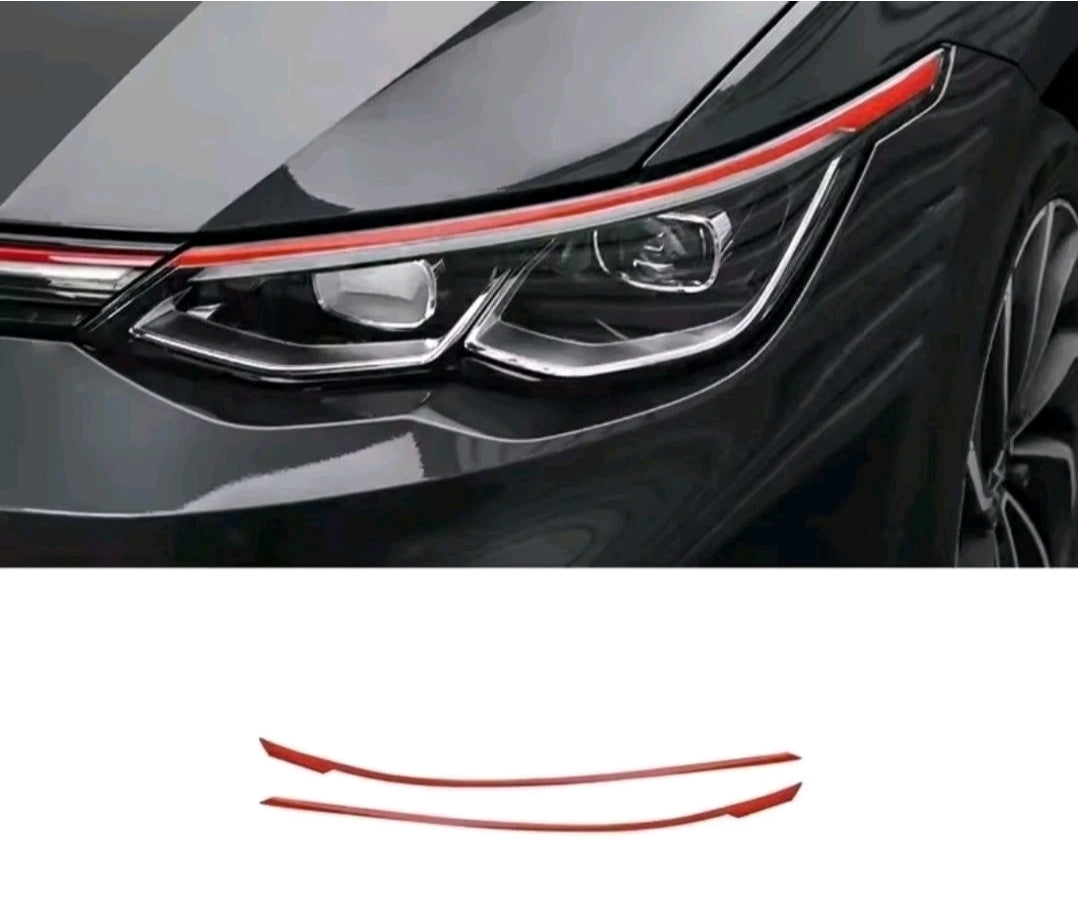 For VW GOLF MK8 2020-24 OE STYLE GRILL STRIPES STICKERS RED DECALS SPORT x2