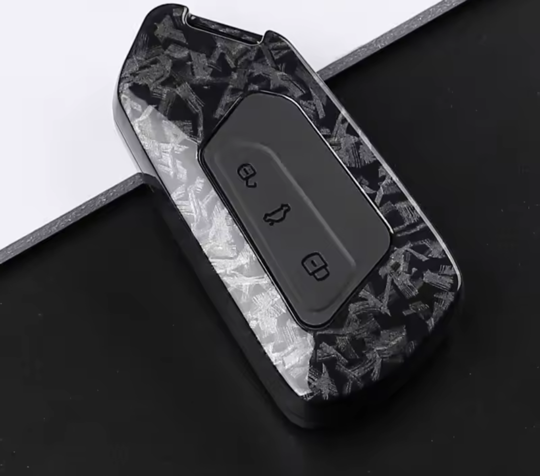For VW Golf MK8 MK8.5 Key Case Cover Shell Protector Forged Carbon Effect