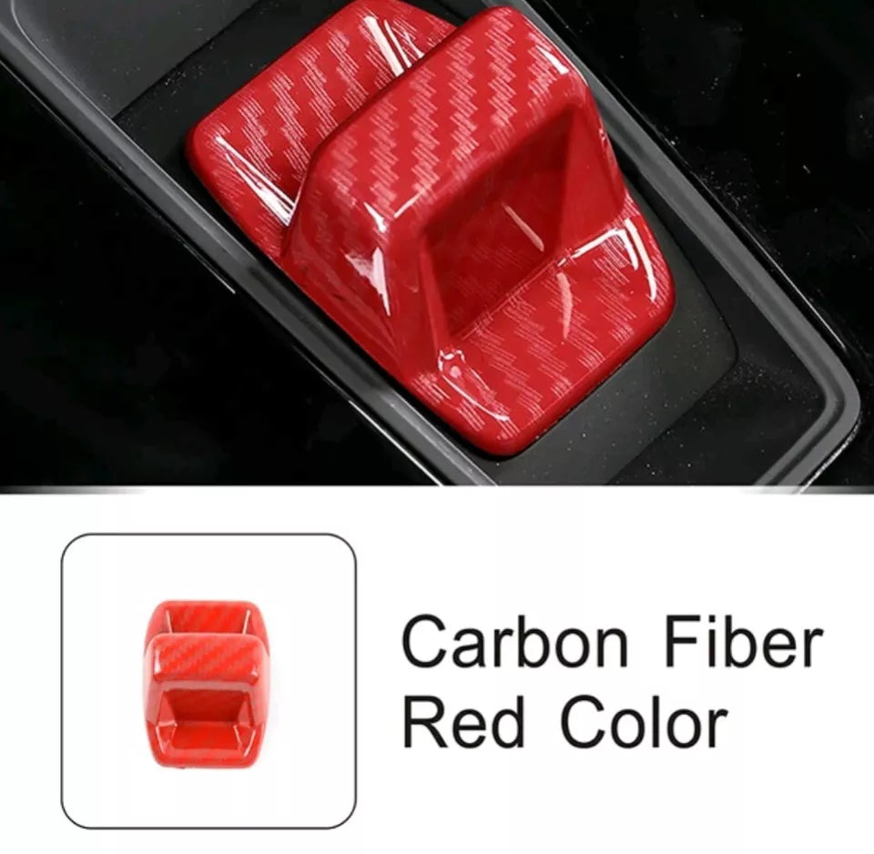 For AUDI A3 8Y 2021-24 INTERIOR GEAR SHIFT KNOB COVER CARBON FIBRE EFFECT SPORT