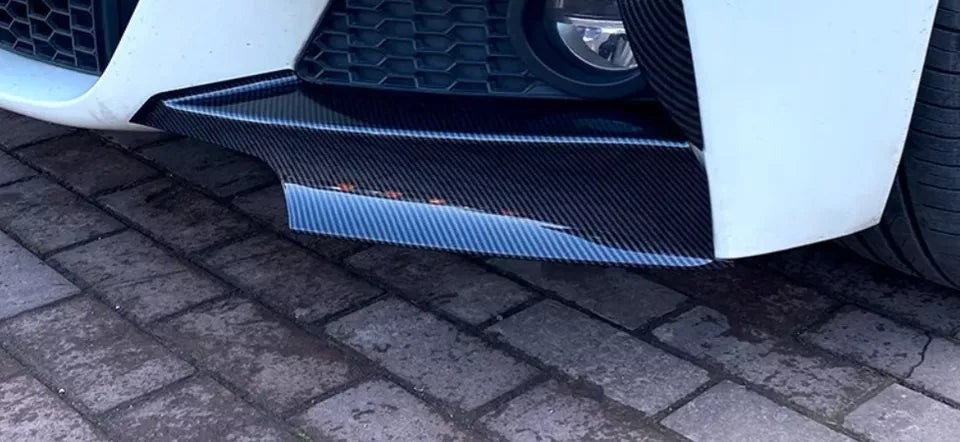 For BMW 3 SERIES F30 F31 Front Bumper Canards Lip Splitters Carbon Effect Sport