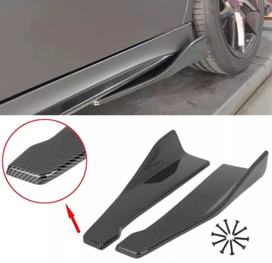 For VAUXHALL ASTRA GTC CORSA Side Skirt Splitter Spoiler Gloss Carbon Effect VXR