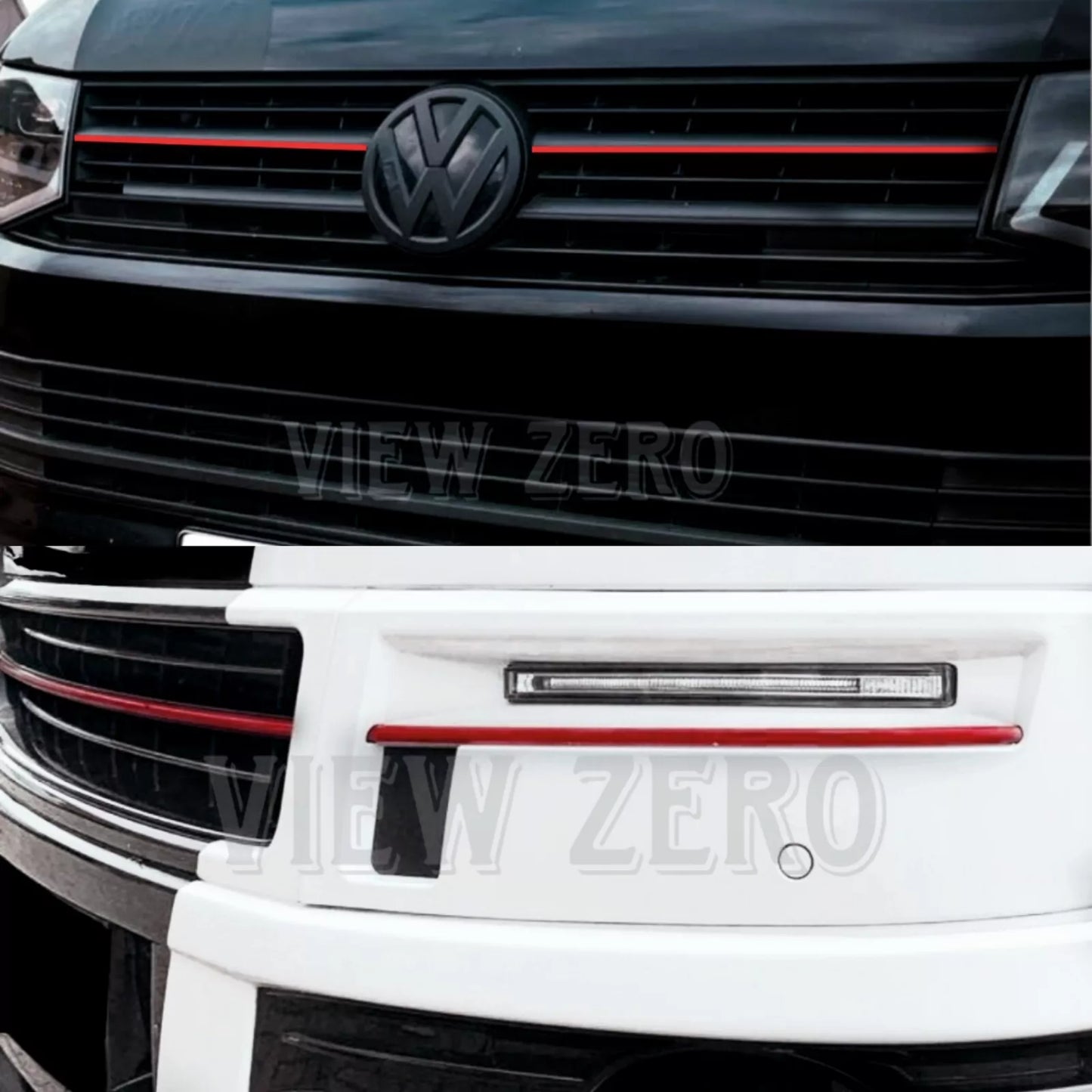 For VW T5 T6 Transporter Front grill Stripes Bumper Stickers Vinyl Decals