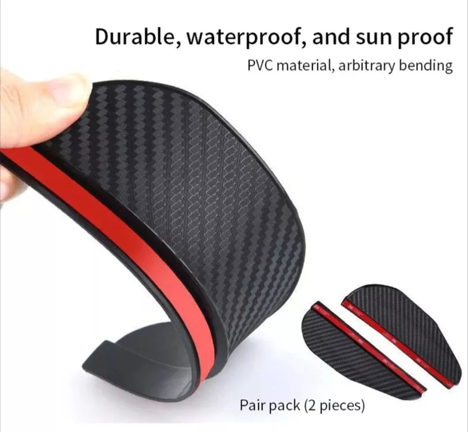 For AUDI A1 A3 A4 A5 A6 S RS Side Mirror Rain Sun Visor Protectors Carbon Black