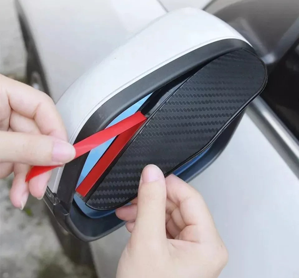 For AUDI A1 A3 A4 A5 A6 S RS Side Mirror Rain Sun Visor Protectors Carbon Black