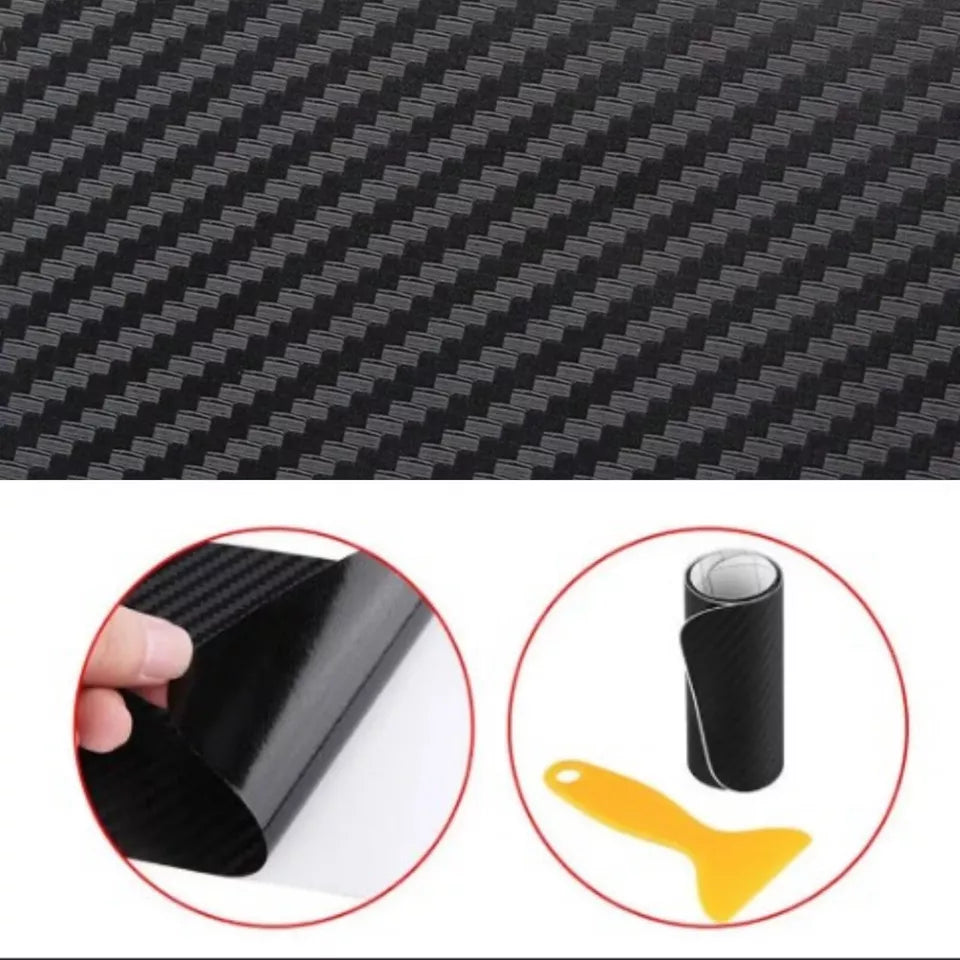 For JAGUAR XE XF XJ XK REAR BOOT TRUNK BUMPER GUARD PROTECTOR CARBON FIBRE VINYL