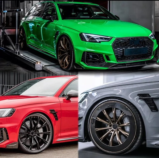 For AUDI A3 A4 A5 A6 S RS Side Fender Vent Trim GLOSS Carbon Effect Sport